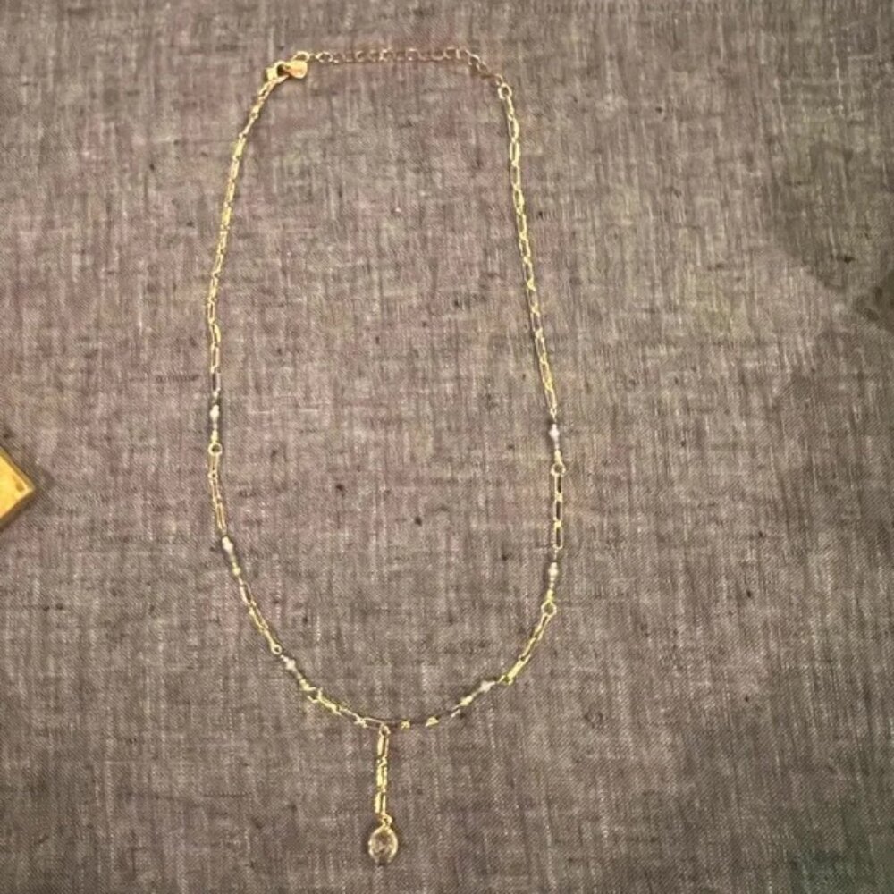 Necklace with small teardrop accent - 10-12" Length